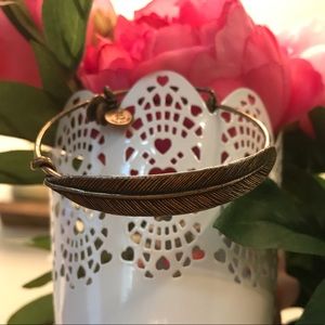 Alex and Ani Feather Wrap Bangle in Gold